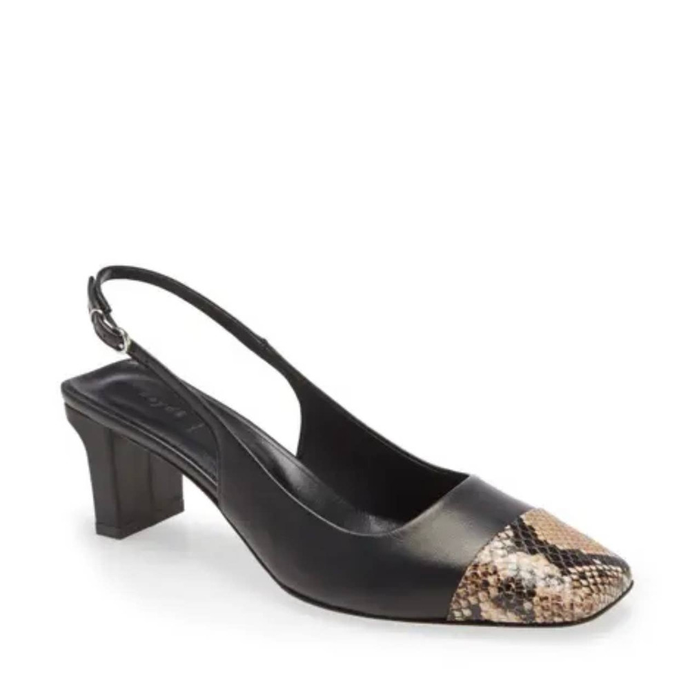 Aeyde Drew Snake-Printed Slingback Pumps
